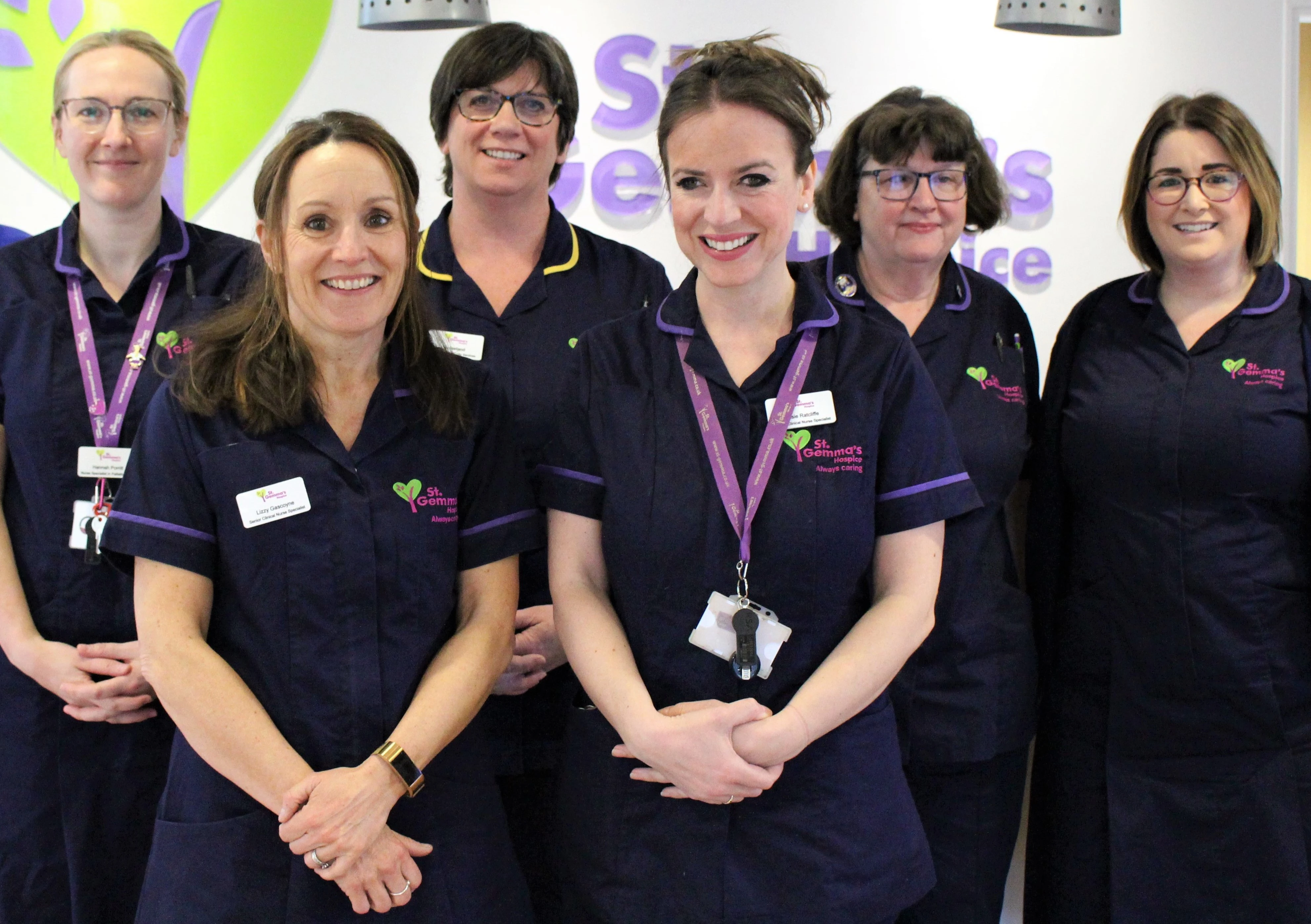 Grahame Gardner Client St Gemmas Hospice Wearing Branded Tunics